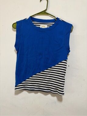Maeve Blue Layered Stripe Tank Top